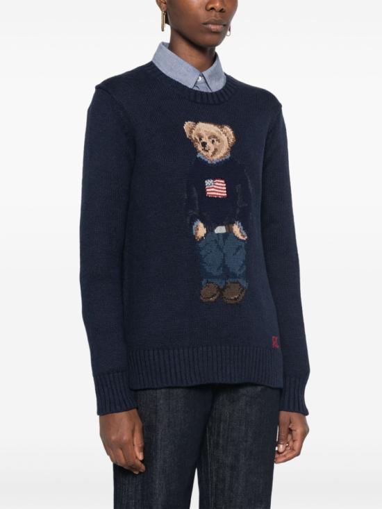 26FW 폴로 랄프로렌 베어 코튼&린넨 니트 스웨터 211927070 001 NAVY MULTI - POLO RALPH LAUREN