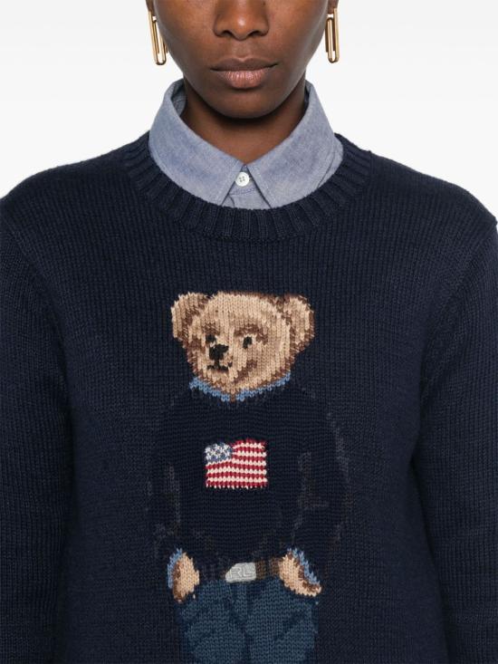 26FW 폴로 랄프로렌 베어 코튼&린넨 니트 스웨터 211927070 001 NAVY MULTI - POLO RALPH LAUREN