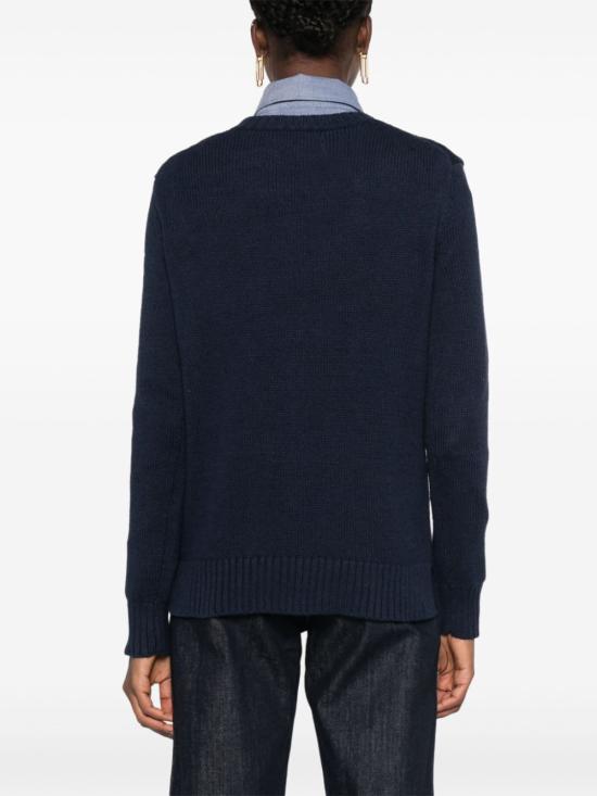 26FW 폴로 랄프로렌 베어 코튼&린넨 니트 스웨터 211927070 001 NAVY MULTI - POLO RALPH LAUREN