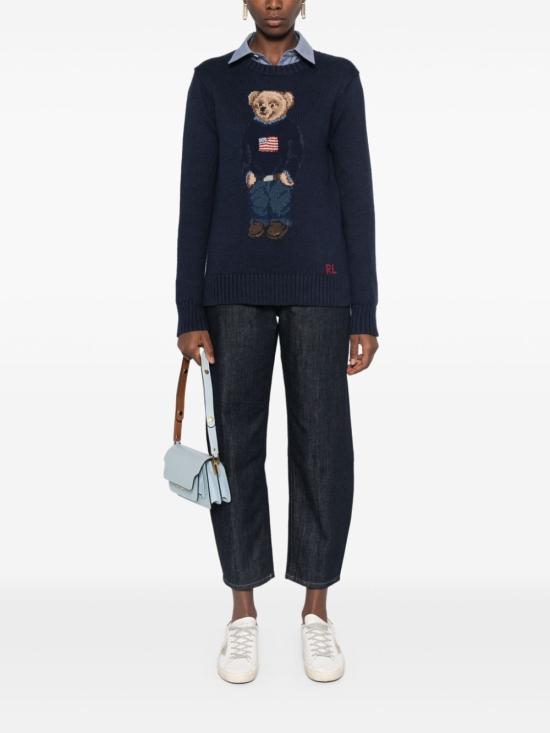 26FW 폴로 랄프로렌 베어 코튼&린넨 니트 스웨터 211927070 001 NAVY MULTI - POLO RALPH LAUREN