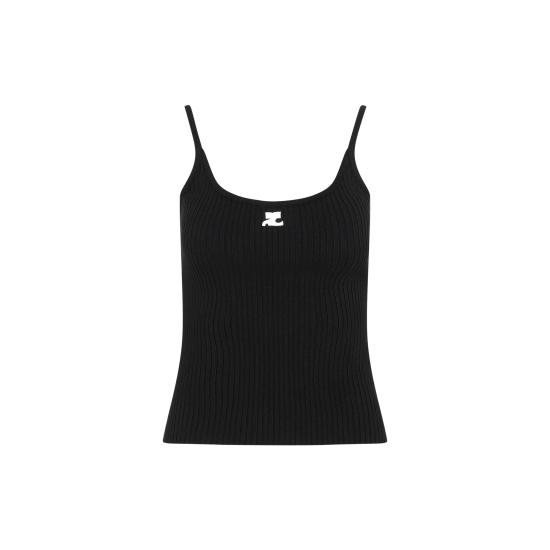 26FW 쿠레쥬 민소매 티셔츠 PERMDE012FI0001 9999 BLACK - COURREGES