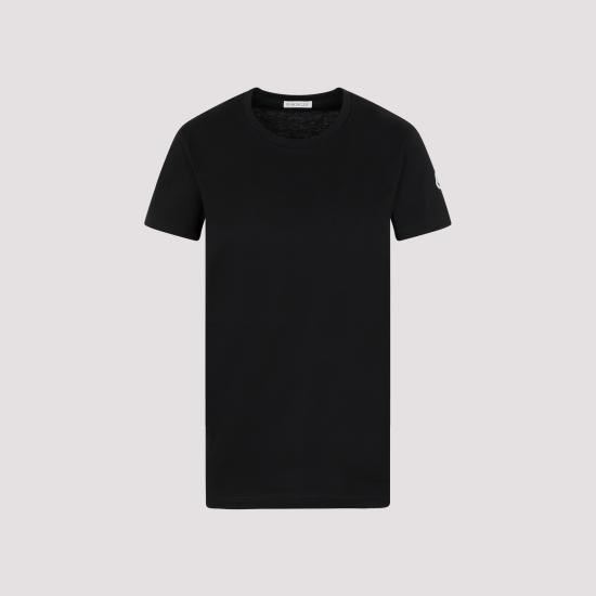 26FW 몽클레어 로고 패치 코튼 저지 티셔츠 L10938C73200 V8058 999 BLACK