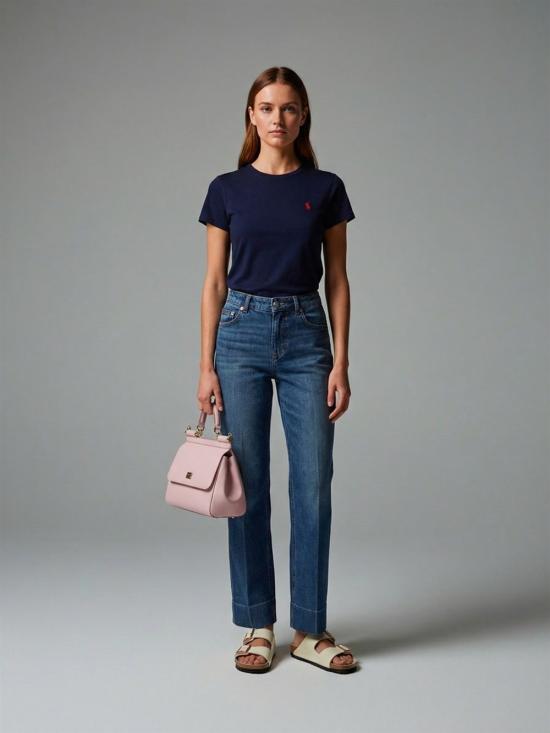 26FW 폴로 랄프로렌 클래식 핏 포니 로고 자수 티셔츠 211B14605 031 CRUISE NAVY - POLO RALPH LAUREN
