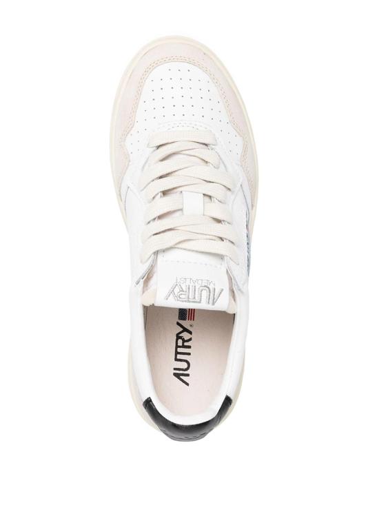 26FW 오트리 메달리스트 로우 레더 스니커즈 AULWLS21 LEAT SUEDE WHT BLK - AUTRY