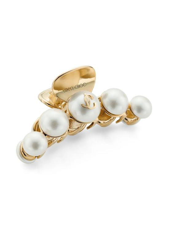 26FW 지미추 헤어 액세서리 CLAW HAIR CLIP DCK WHITE GOLD - JIMMY CHOO