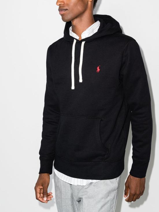 26FW 폴로 랄프로렌 포니로고 자수 후드 티셔츠 710766778 008 POLO BLACK - POLO RALPH LAUREN
