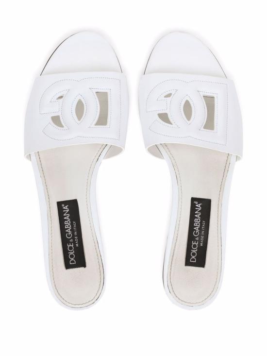 26FW 돌체앤가바나 DG 로고 카프스킨 슬리퍼 CQ0436 AY329 80001 BIANCO - DOLCE & GABBANA