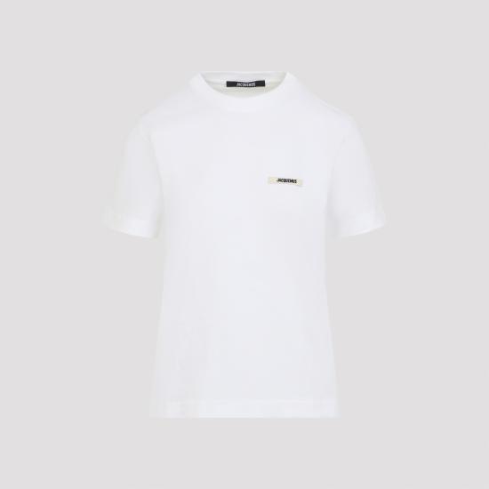 26FW 자크뮈스 그로그랭 로고 솟슬리브 티셔츠 TSW00550AJ00029 100 WHITE