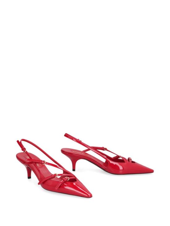 26FW 미우미우 버클 장식 포인티드 토 슬링백 펌프스 5I013EFM055 069 F0011 ROSSO - MIU MIU