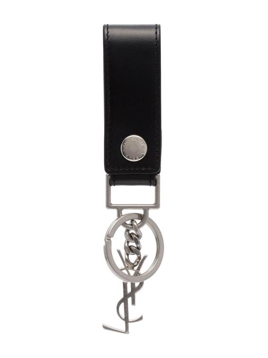 26FW 생로랑 모노그램 키링 스무스 레더 518323 0SX0E 1000 NERO - SAINT LAURENT