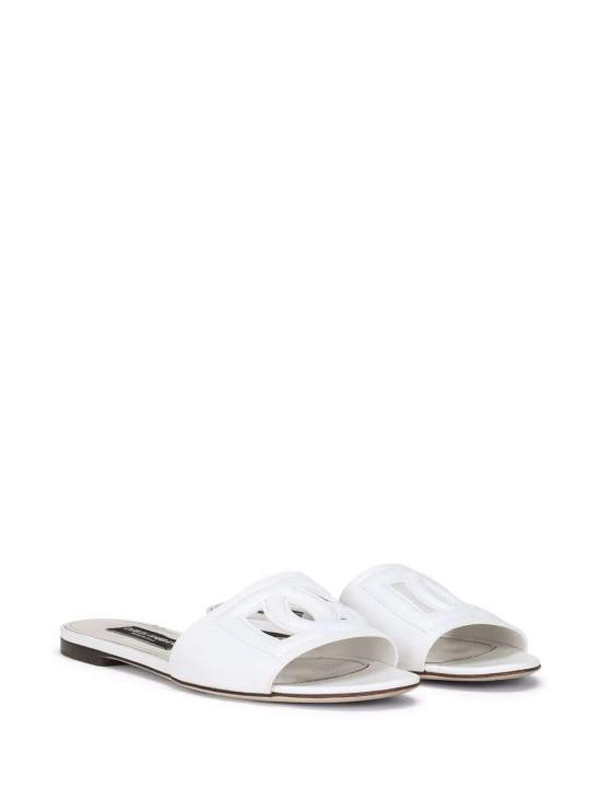 26FW 돌체앤가바나 DG 로고 카프스킨 슬리퍼 CQ0436AY329 80001 BIANCO - DOLCE & GABBANA