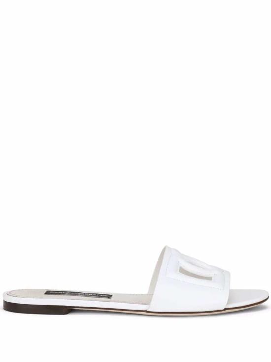 26FW 돌체앤가바나 DG 로고 카프스킨 슬리퍼 CQ0436AY329 80001 BIANCO