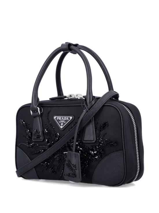26FW 프라다 비즈 장식 리나일론 토트백 1BB121VTRO 2C4Q F0632 NERO 1 - PRADA