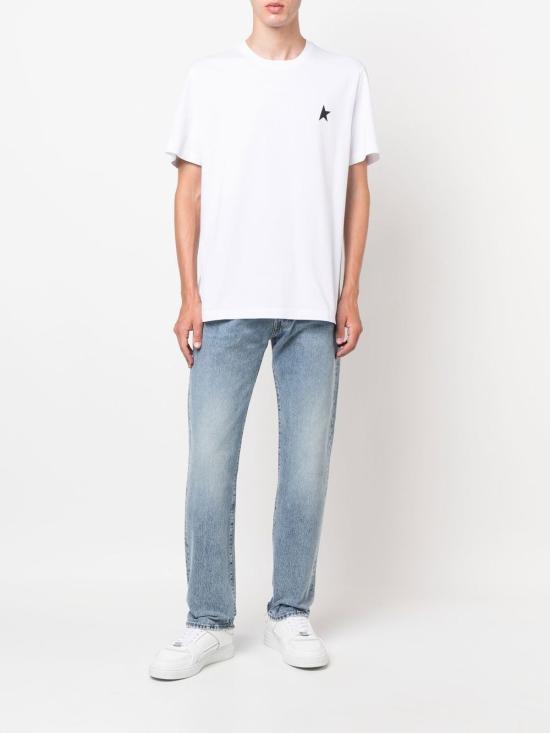 26FW 골든구스 반팔 티셔츠 GMP01220 P000593 10364 OPTIC WHITE BLACK - GOLDEN GOOSE