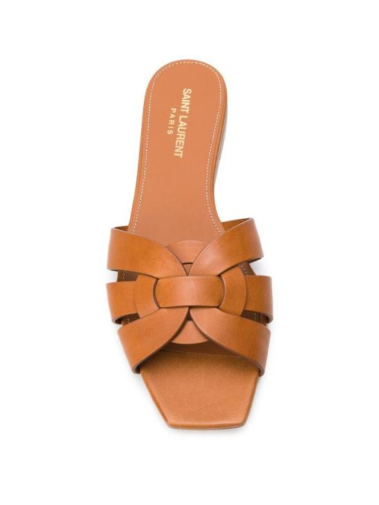 26FW 생로랑 스무스 레더 트리뷰트 플랫 뮬 571952 BDA00 2206 AMBRA - SAINT LAURENT