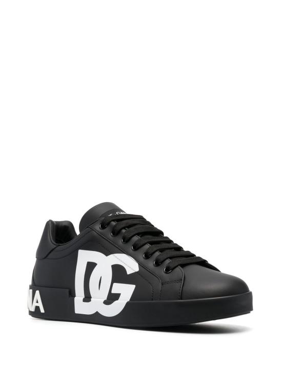 26FW 돌체앤가바나 DG 로고 카프스킨 나파 포르토피노 스니커즈 CS1772AC330 8B956 NERO NERO - DOLCE & GABBANA