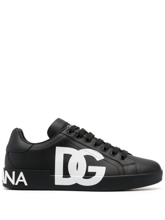 26FW 돌체앤가바나 DG 로고 카프스킨 나파 포르토피노 스니커즈 CS1772AC330 8B956 NERO NERO