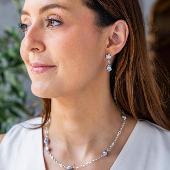  로니 폴 주얼리 이어링 케시 진주 드롭 귀걸이 - LONI PAUL JEWELRY