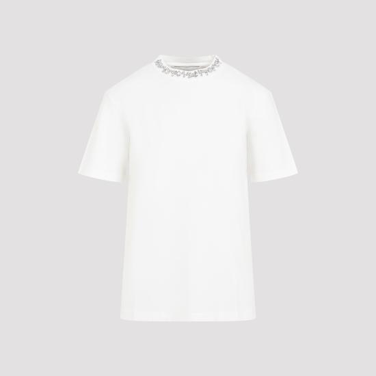 26FW 골든구스 카보숑 크리스탈 티셔츠 GWP01220 P000673 10363 VINTAGE WHITE - GOLDEN GOOSE