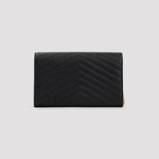 26FW 생로랑 레더 카산드라 체인 월렛 377828 BOW01 1000 NERO - SAINT LAURENT