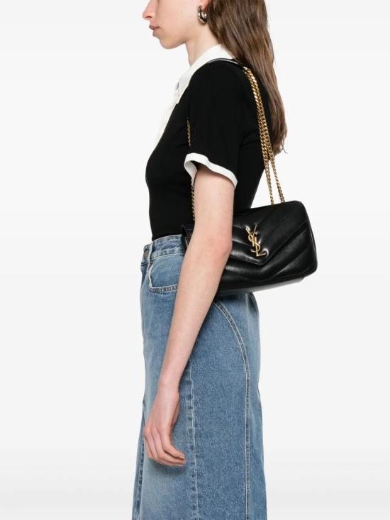 26FW 생로랑 루루 마틀라세 램스킨 스몰 숄더백 801437 AAEAX 1000 NERO - SAINT LAURENT