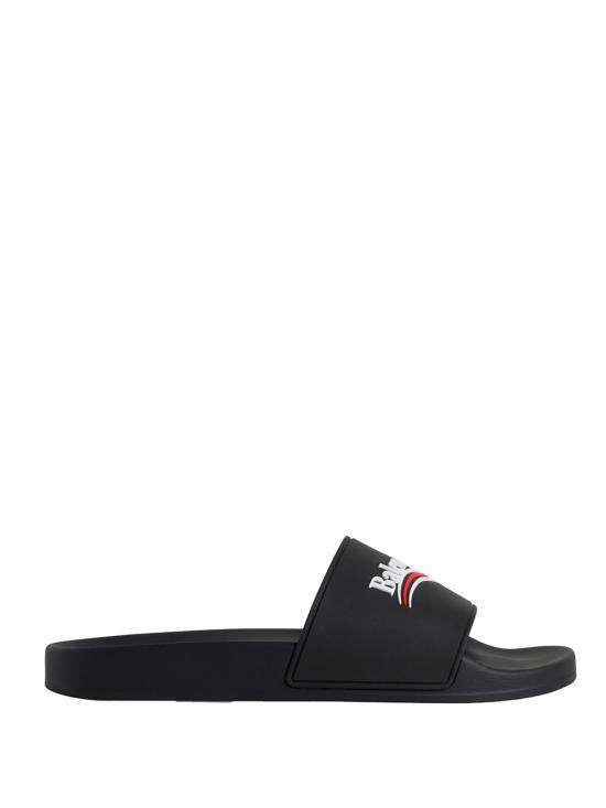 26FW 발렌시아가 풀 슬라이드 샌들 776818 W1S80 1096 BLACK WHITE RED