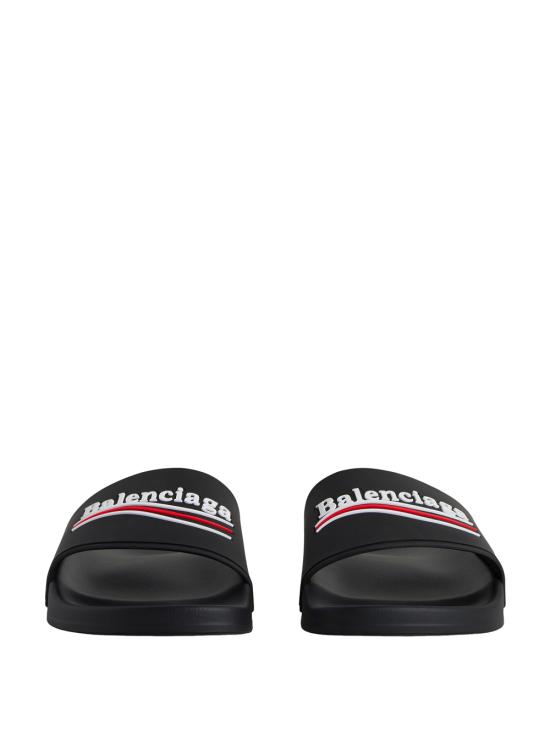 26FW 발렌시아가 풀 슬라이드 샌들 776818 W1S80 1096 BLACK WHITE RED - BALENCIAGA