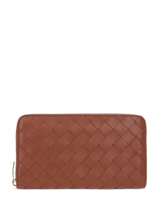 26FW 보테가베네타 인트레치아토 집 어라운드 지갑 742332 VCPP2 2650 WOOD GOLD - BOTTEGA VENETA