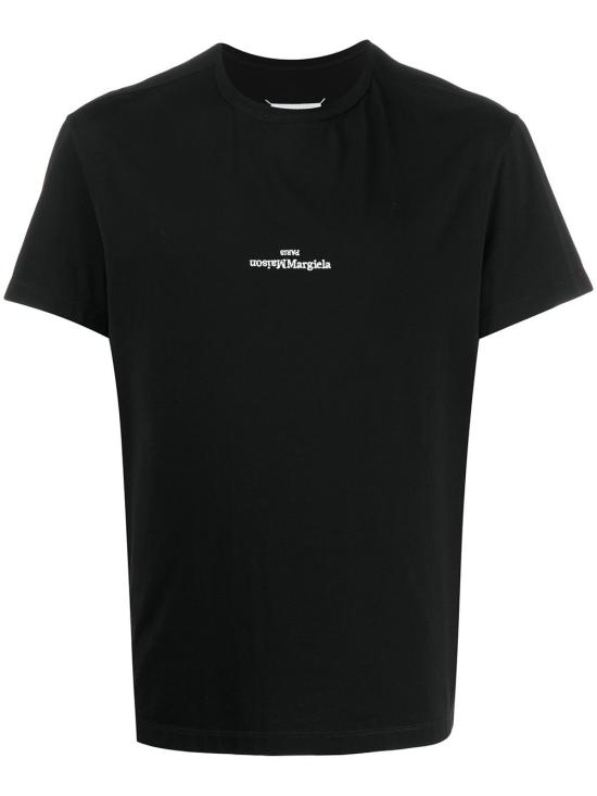 26FW 마르지엘라 디스트로이드 로고 티셔츠 S30GC0701 S22816 900 BLACK