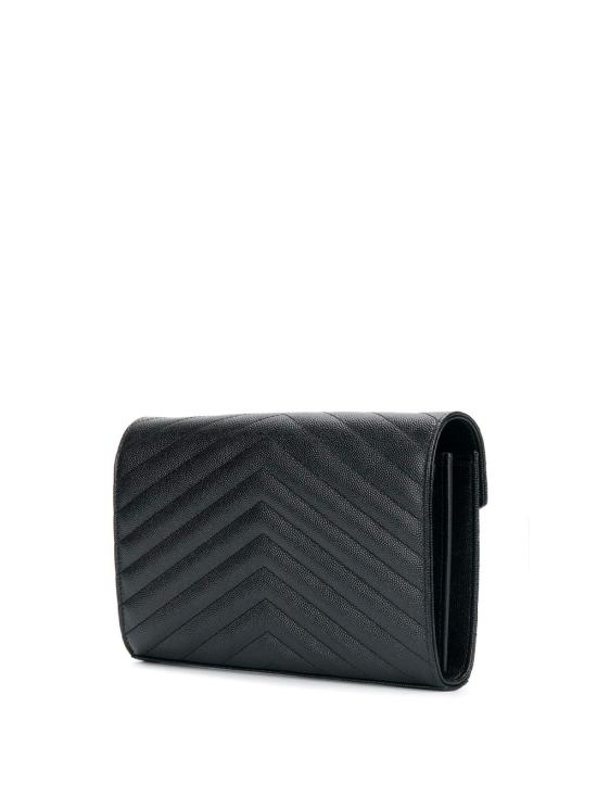 26FW 생로랑 레더 카산드라 체인 월렛 377828 BOW01 1000 NERO - SAINT LAURENT