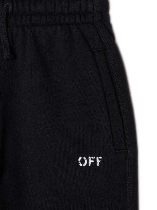 26FW [키즈] 오프화이트 트레이닝/조거 팬츠 OBCH001C99FLE003 097 1001 BLACK WHITE - OFF WHITE