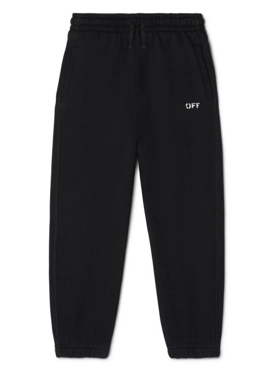 26FW [키즈] 오프화이트 트레이닝/조거 팬츠 OBCH001C99FLE003 097 1001 BLACK WHITE - OFF WHITE
