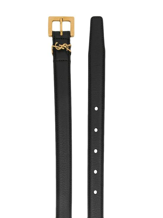 26FW 생로랑 카산드라 씬 스퀘어 버클 벨트 554465 BOO0W 1000 NERO - SAINT LAURENT