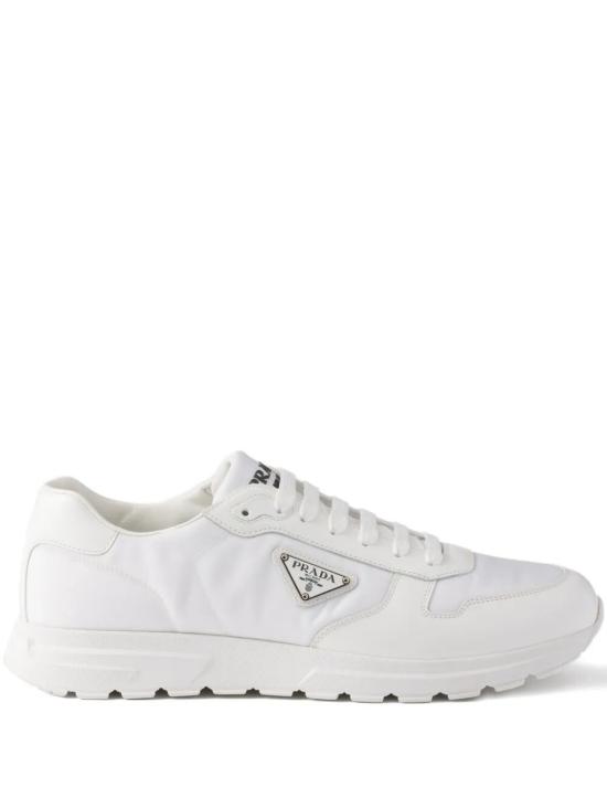 26FW 프라다 프랙스 2.0 스웨이드 시어링 로우탑 스니커즈 2EE443FG000 3LF5 F0009 BIANCO
