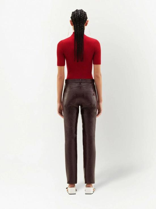 26FW 쿠레쥬 리에디션 니트 탑 숏슬리브 PERMPU026FI0001 4034 RED - COURREGES