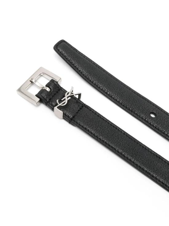 26FW 생로랑 가죽 벨트 612616 BRM0E 1000 NERO - SAINT LAURENT