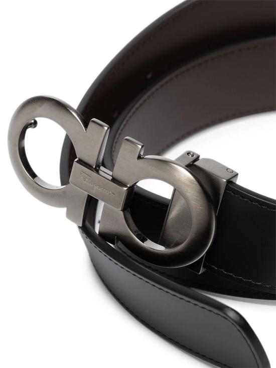 26FW 살바토레 페라가모 간치니 레더 벨트 675542 0464231 NERO HICKORY - SALVATORE FERRAGAMO