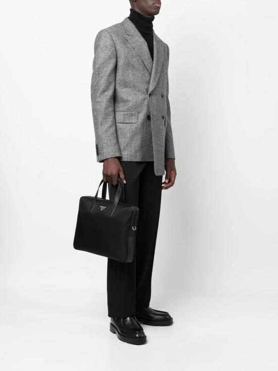 26FW 프라다 리나일론 앤 사피아노 레더 브리프케이스 2VE368VXOM 2DMH F0002 NERO - PRADA