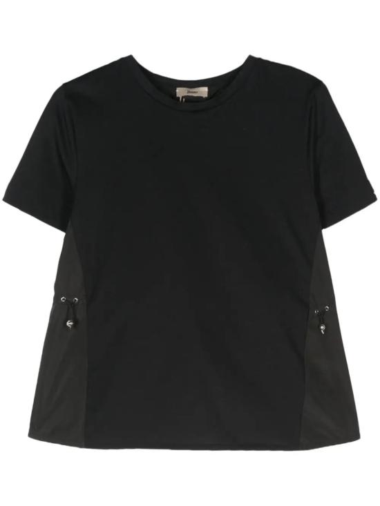 26FW 에르노 시크 코튼 저지 & 뉴 테크노 태피터 티셔츠 JG000224D 52006 9300 NERO