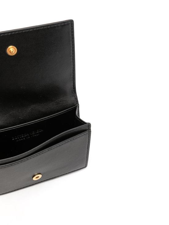 26FW 보테가베네타 인트레치아토 카드지갑 667141 VCPP3 8425 BLACK GOLD - BOTTEGA VENETA