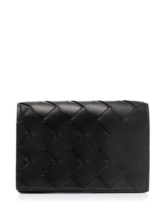 26FW 보테가베네타 인트레치아토 카드지갑 667141 VCPP3 8425 BLACK GOLD - BOTTEGA VENETA