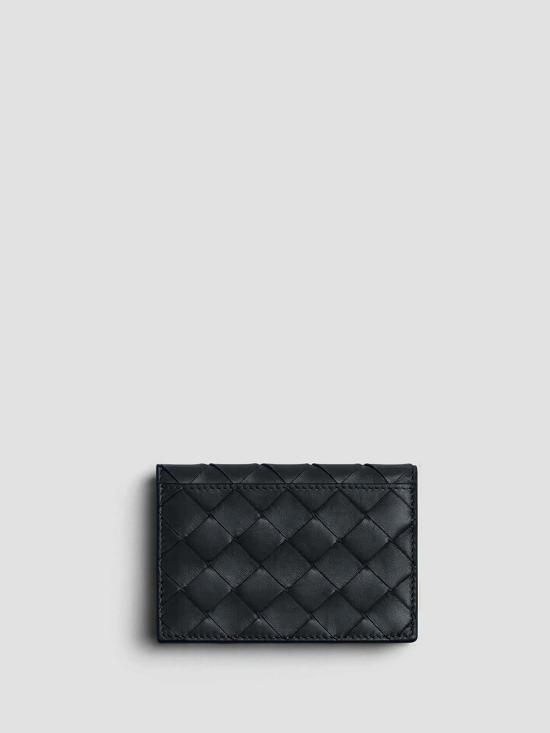 26FW 보테가베네타 인트레치아토 카드지갑 667141 VCPP3 8425 BLACK GOLD - BOTTEGA VENETA