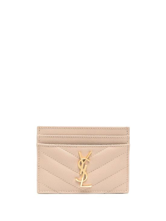 26FW 생로랑 카산드라 마틀라세 카드 케이스 423291 BOW01 2721 DARK BEIGE