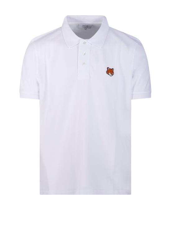 26FW 메종키츠네 폭스 헤드 레귤러 폴로 티셔츠 PM00209KP0002 P100 WHITE