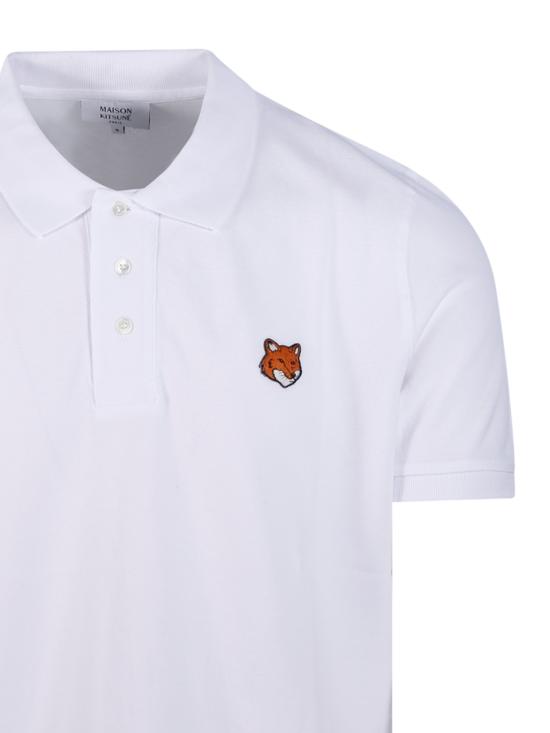 26FW 메종키츠네 폭스 헤드 레귤러 폴로 티셔츠 PM00209KP0002 P100 WHITE - MAISON KITSUNE