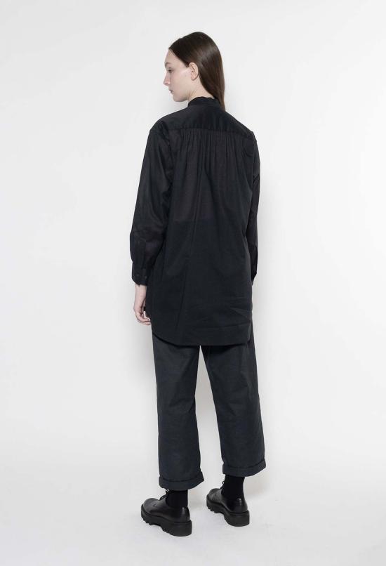 율리아 옌츠슈 셔츠 줄리아 젠츠쉬 조란 스탠드 칼라 긴팔 면 셔츠 블랙 - JULIA JENTZSCH