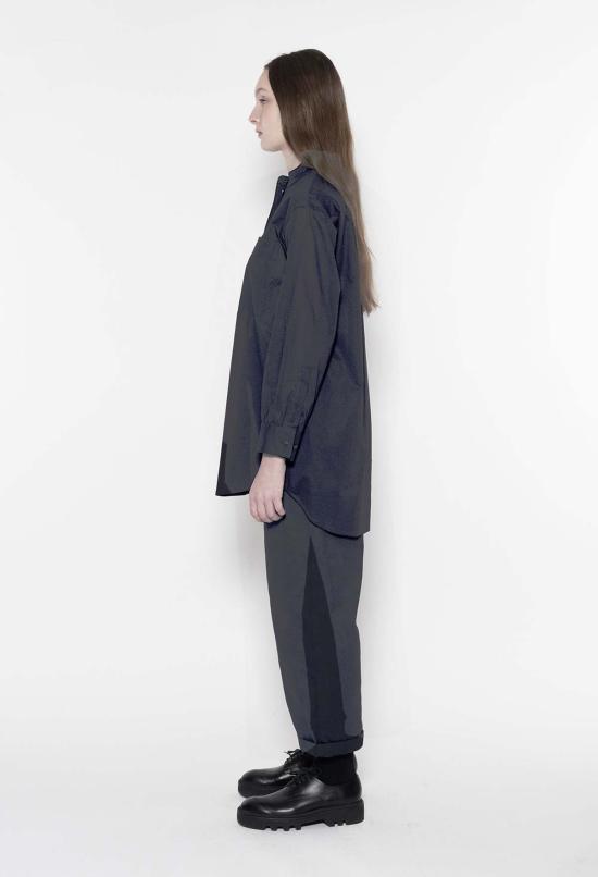  율리아 옌츠슈 셔츠 줄리아 젠츠쉬 조란 스탠드 칼라 긴팔 면 셔츠 블랙 - JULIA JENTZSCH