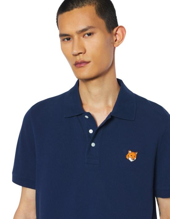 26SS 메종키츠네 폭스 헤드 레귤러 폴로 티셔츠 PM00209KP00020413 CLASSIC NAVY DOM - MAISON KITSUNE