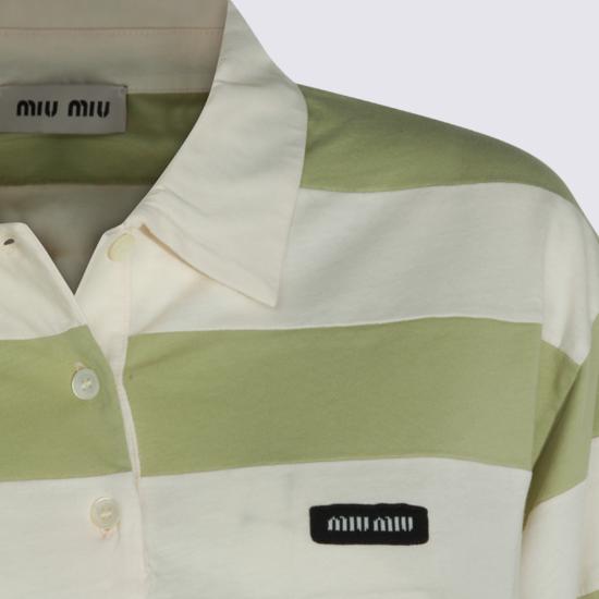 26FW 미우미우 폴로 티셔츠 MJLA60SOOO 195LF05KA PETALO AGAVE - MIU MIU