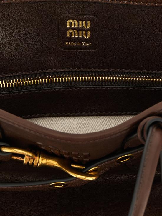 26FW 미우미우 아방뛰르 나파 레더 백 5BA292VOON2BBLF0NBL Brown - MIU MIU